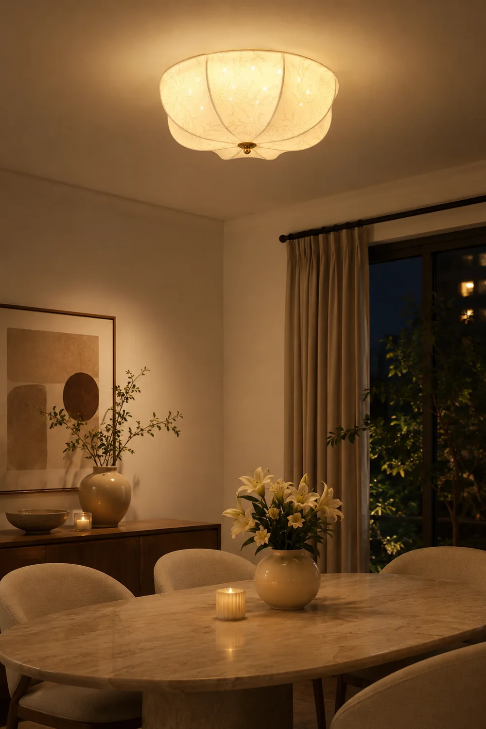 Orchid Fabric Ceiling Lamp - Lumpaz