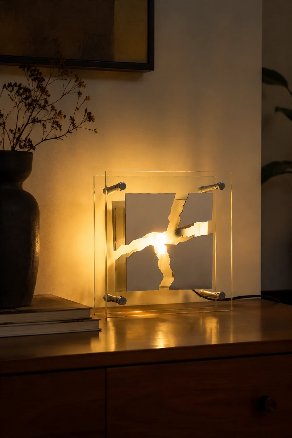 Square Glass Table Lamp - Lumpaz