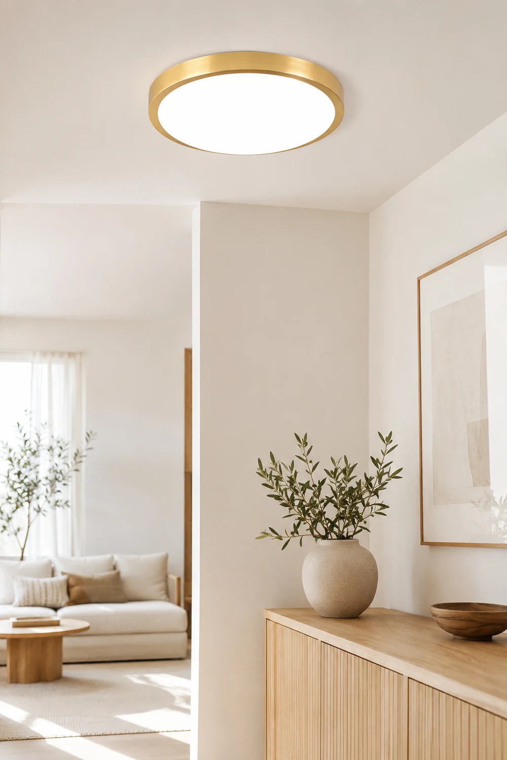 Gold Vintage Round Flush Mount Ceiling Light - Lumpaz