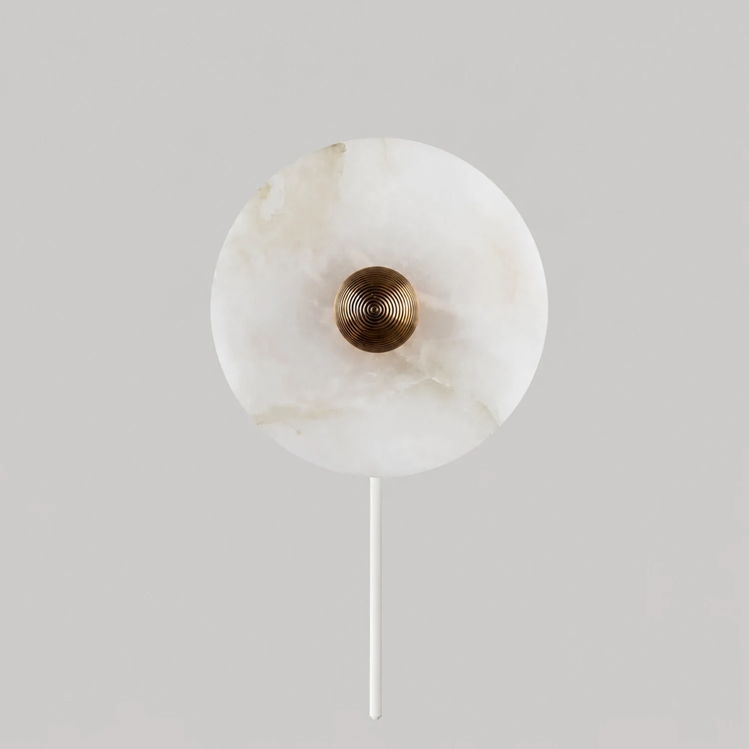 Round Alabaster Plug In Wall Lamp - Lumpaz