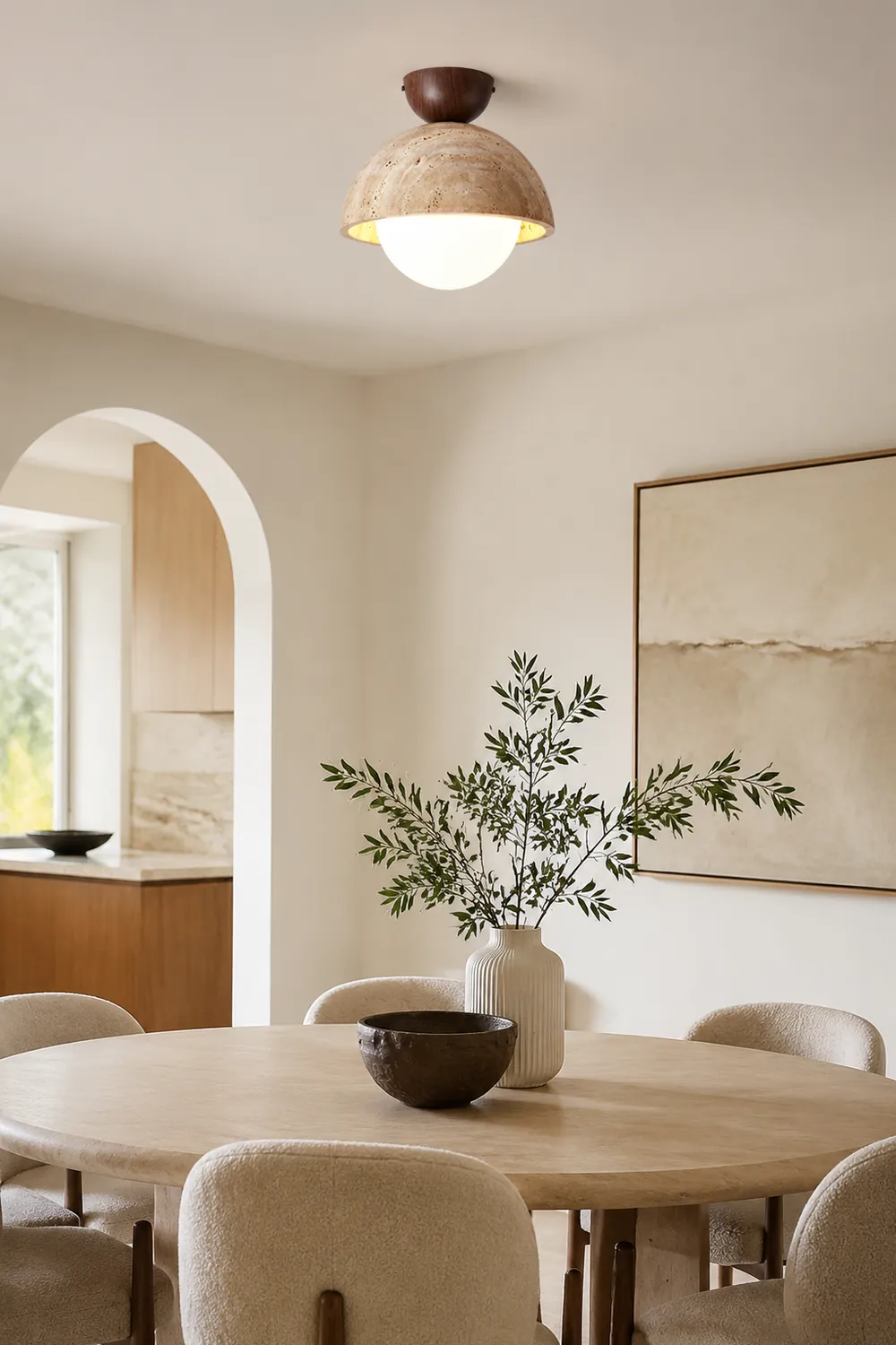 Retro Stone Industrial Yellow Ceiling Light - Lumpaz