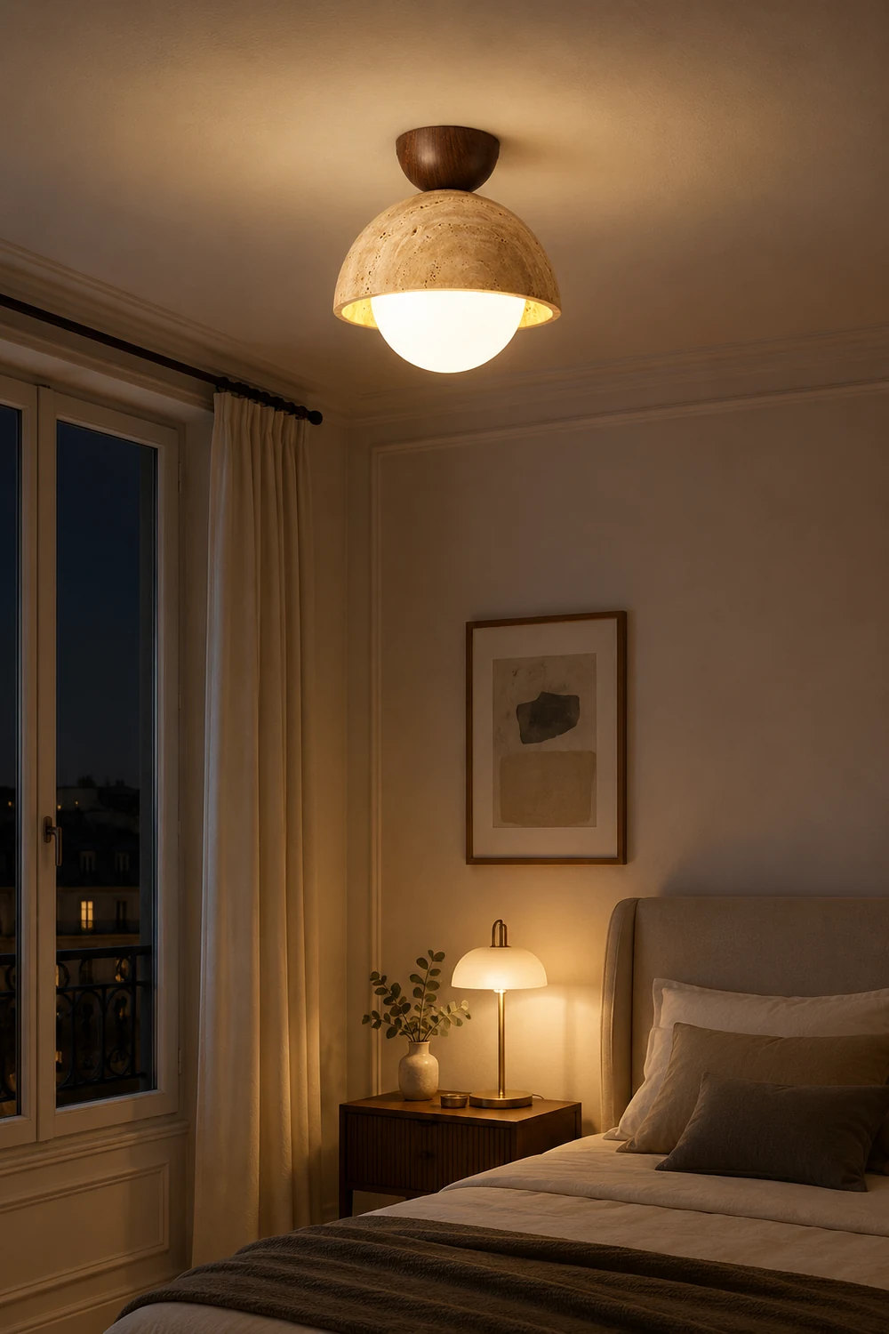 Retro Stone Industrial Yellow Ceiling Light - Lumpaz