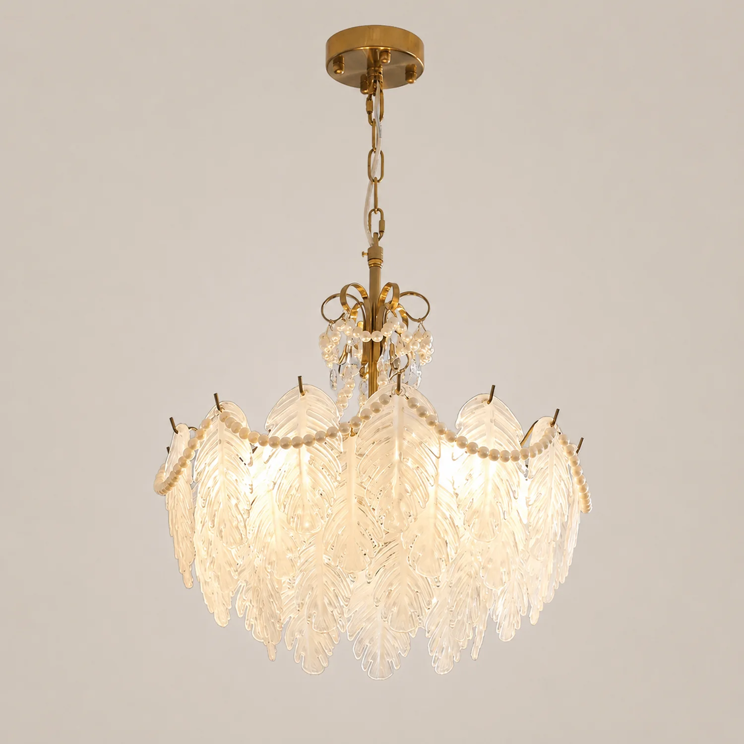 Feather Glass Chandelier - Lumpaz