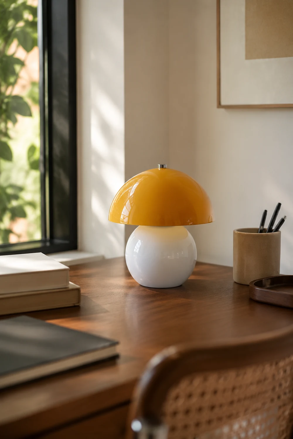 Mushroom Ceramic Built-in Battery Table Lamp - Lumpaz
