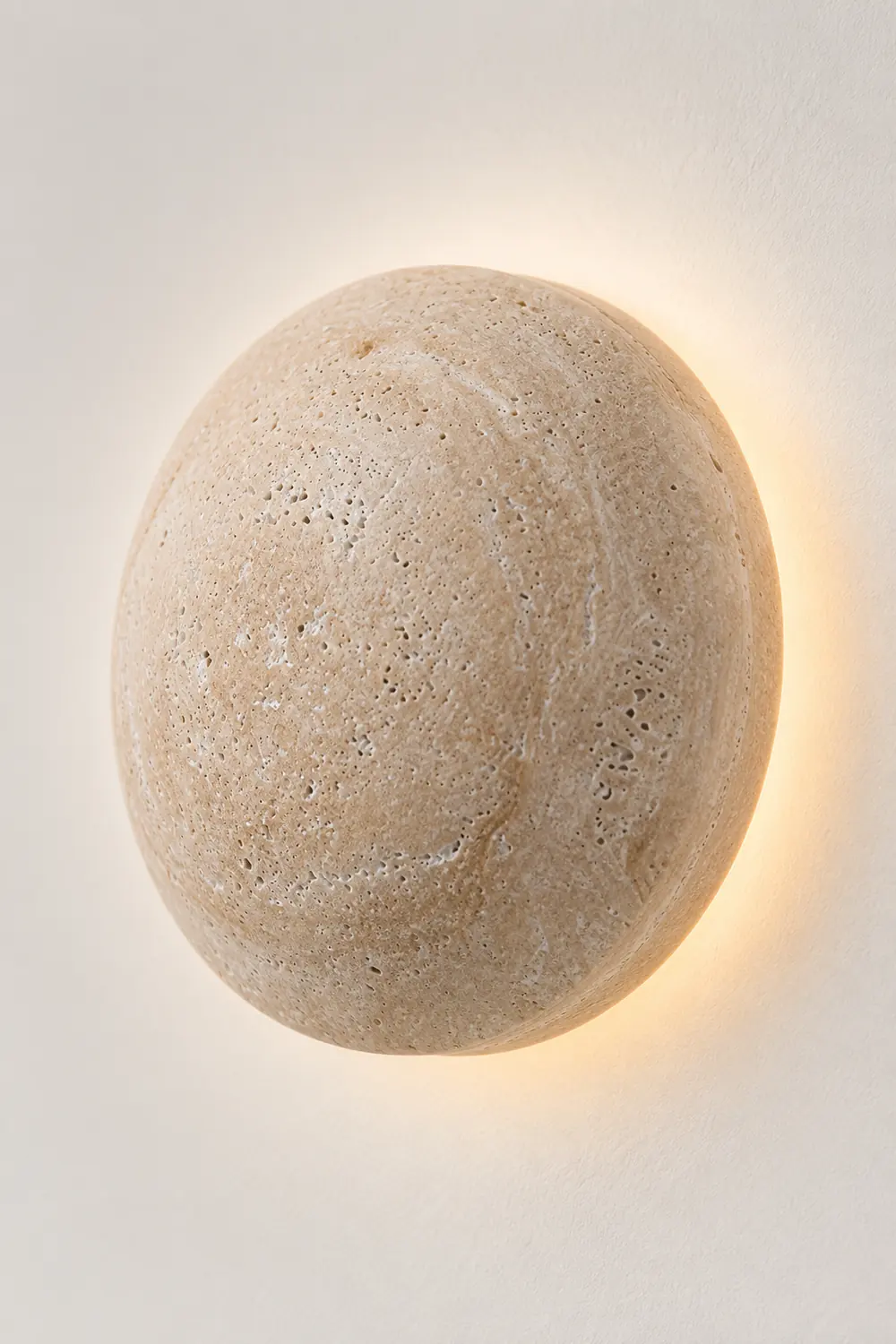 Round Travertine Wall Lamp - Lumpaz