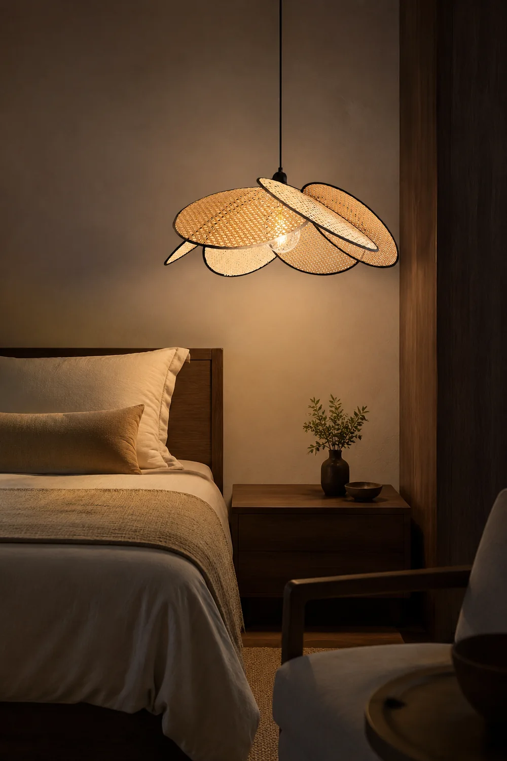 Campbell Rattan Pendant Lamp - Lumpaz