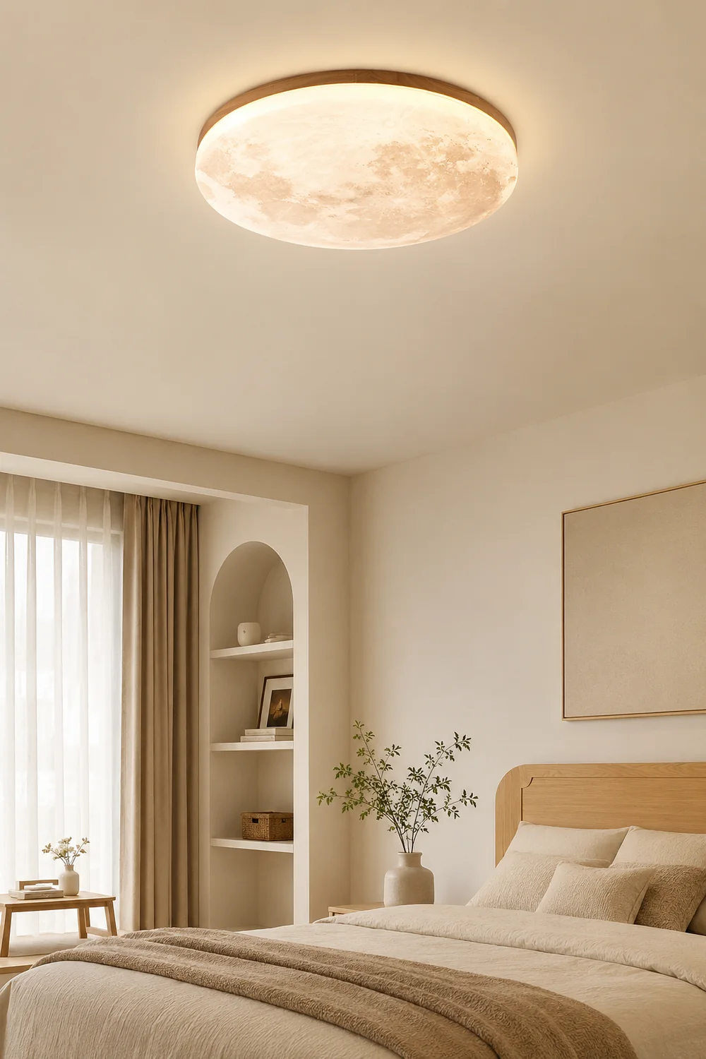 Creative Round Moon LED Ceiling Light - Lumpaz