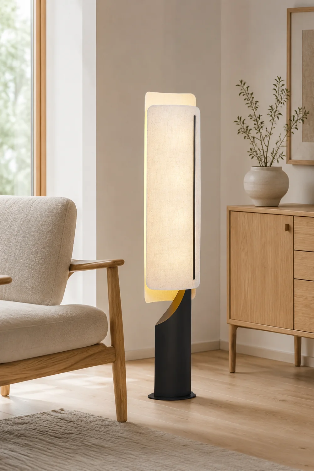 Barrier Linen Floor Lamp - Lumpaz