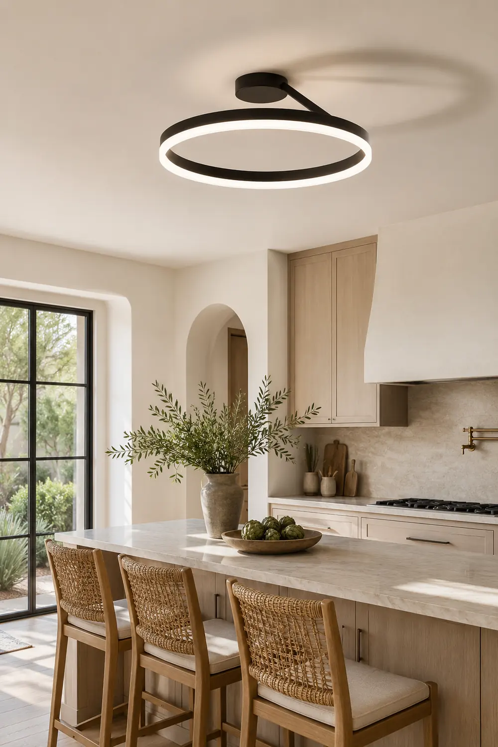 Nordic LED Geometry Circle Ceiling Light - Lumpaz