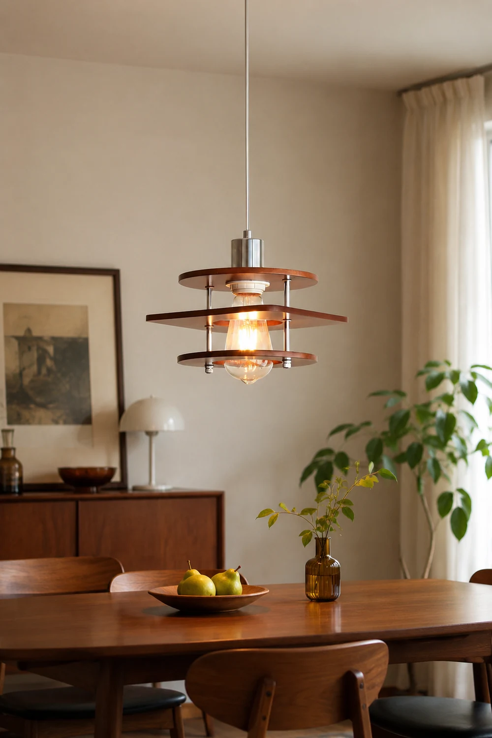 Retro Walnut Pendant Lamp - Lumpaz