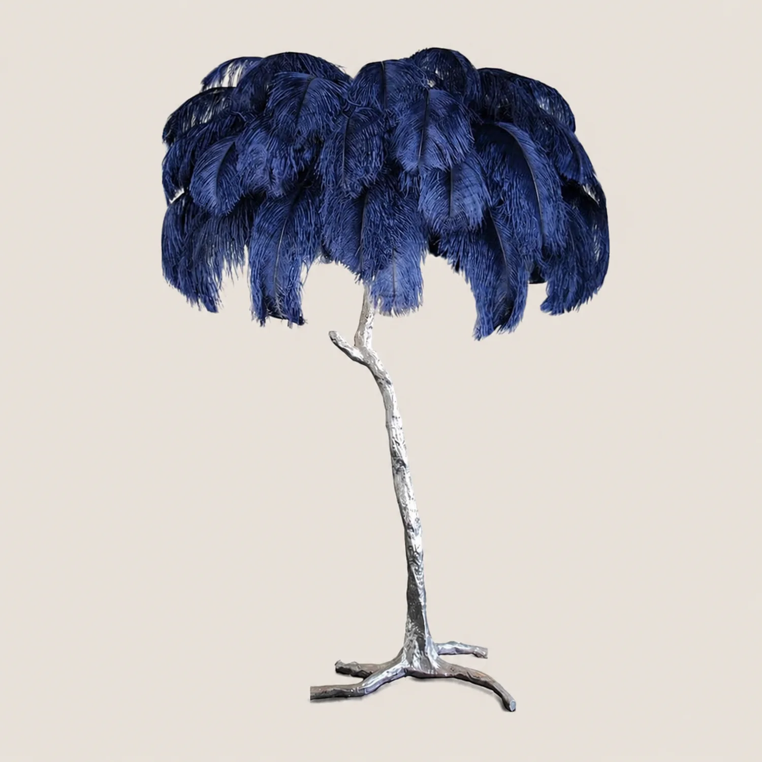 Ostrich Feather Brass Floor Lamp - Lumpaz