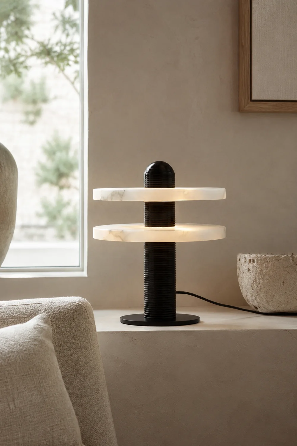 Alabaster Planes Table Lamp - Lumpaz