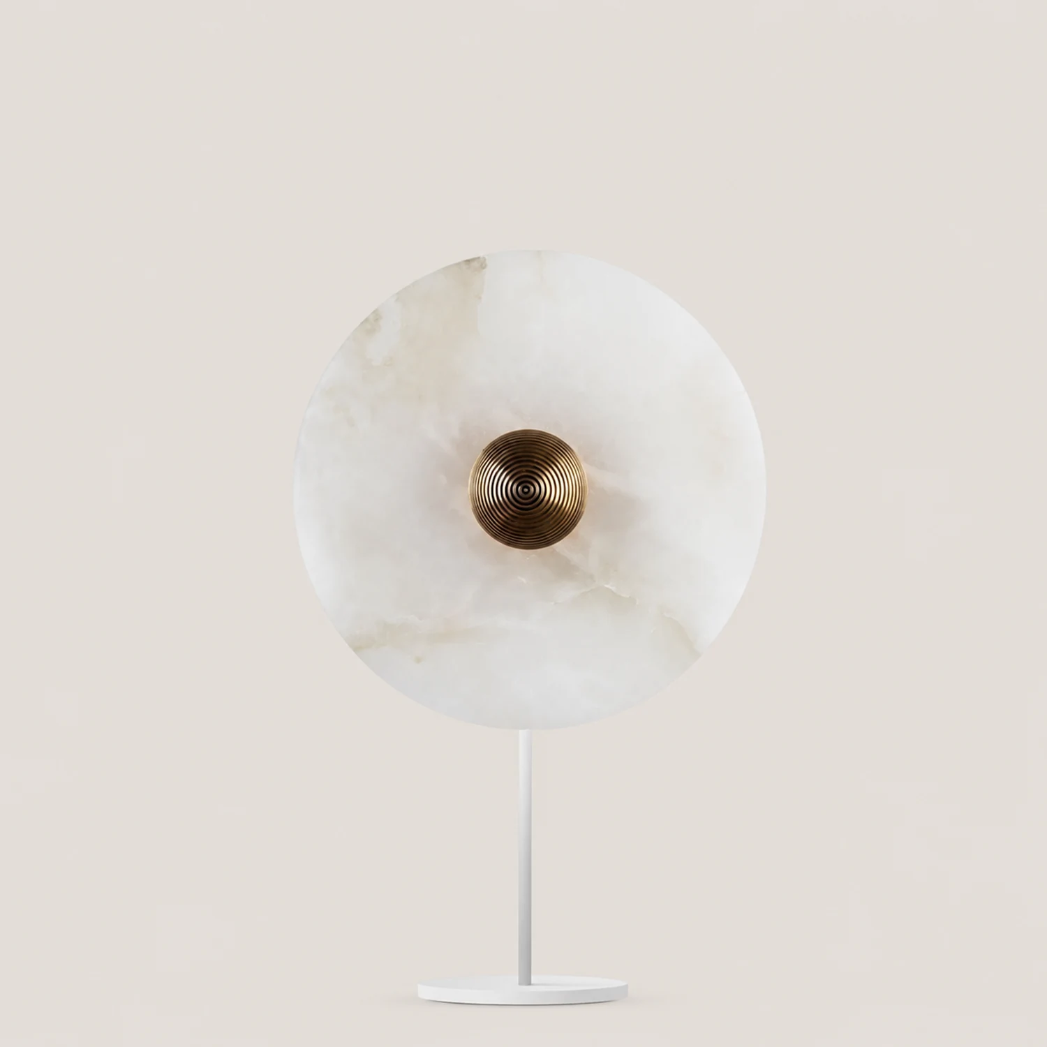 Round Alabaster Plug In Wall Lamp - Lumpaz
