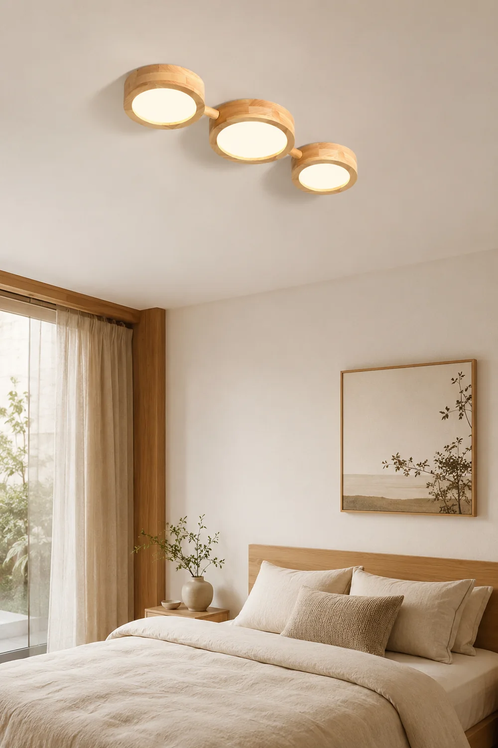 Multi-Heads Wood Retro LED Ceiling Light - Lumpaz