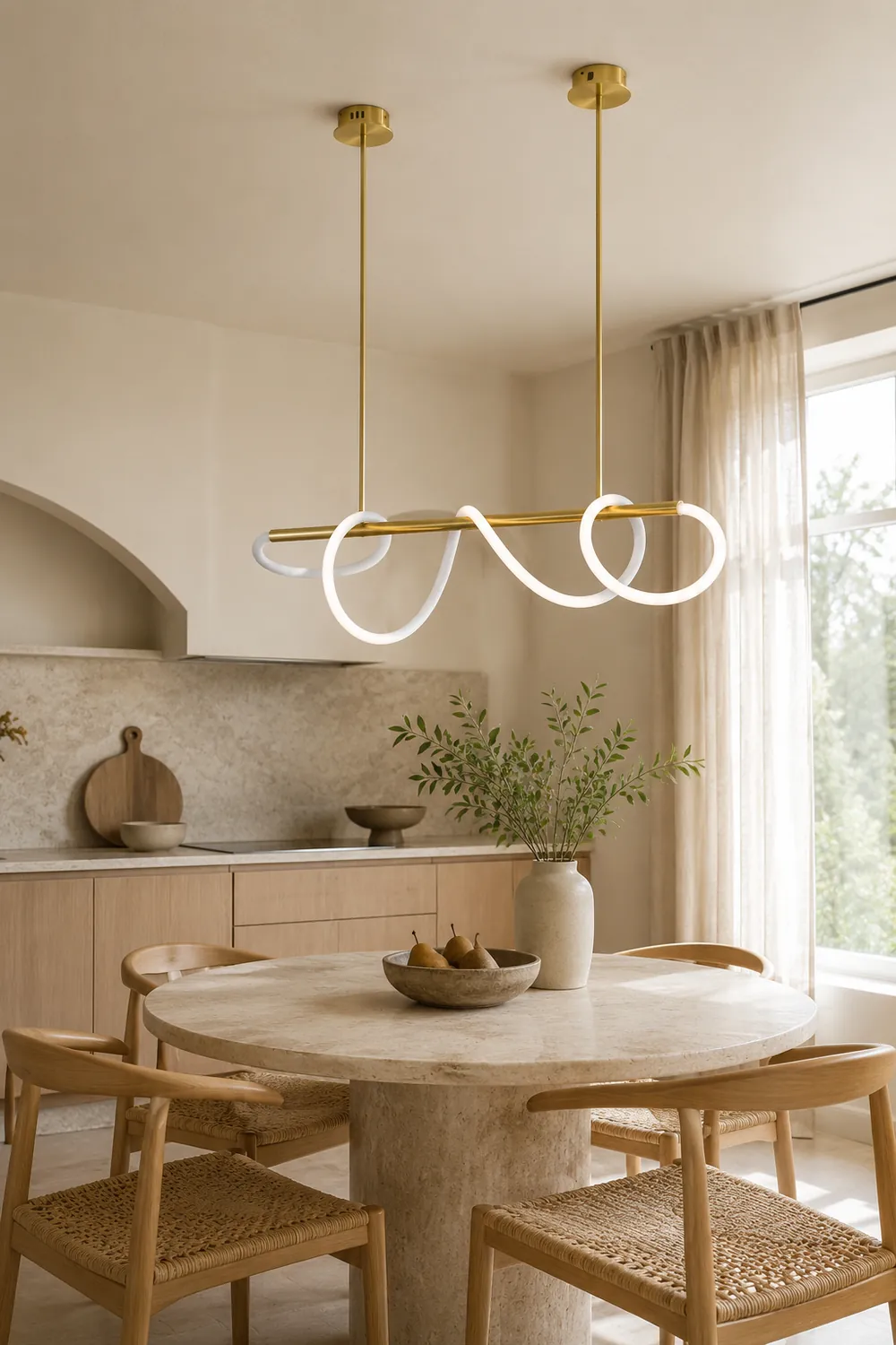 Serpentine Glow Gold Chandelier - Lumpaz