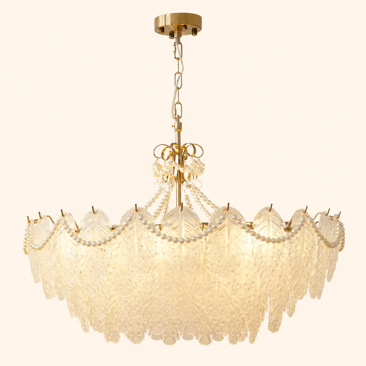 Feather Glass Chandelier - Lumpaz