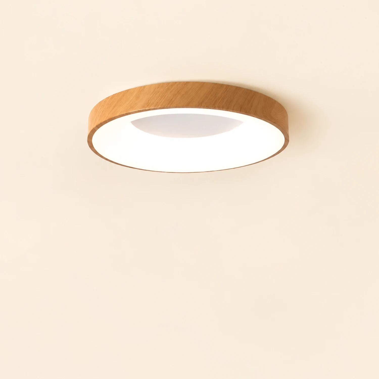 Natural Wood Round LED Ceiling Light - Lumpaz