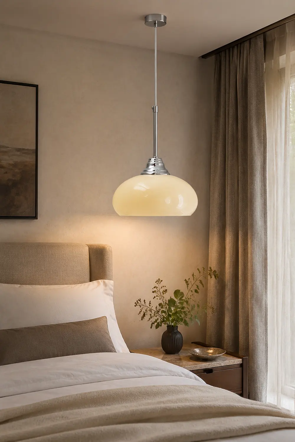Cream Bell Pendant Lamp - Lumpaz