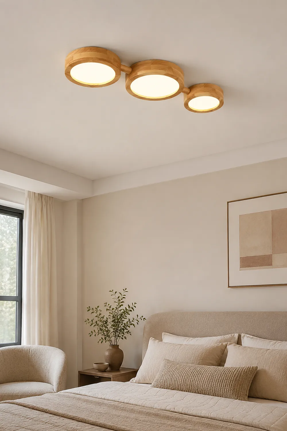Multi-Heads Wood Retro LED Ceiling Light - Lumpaz