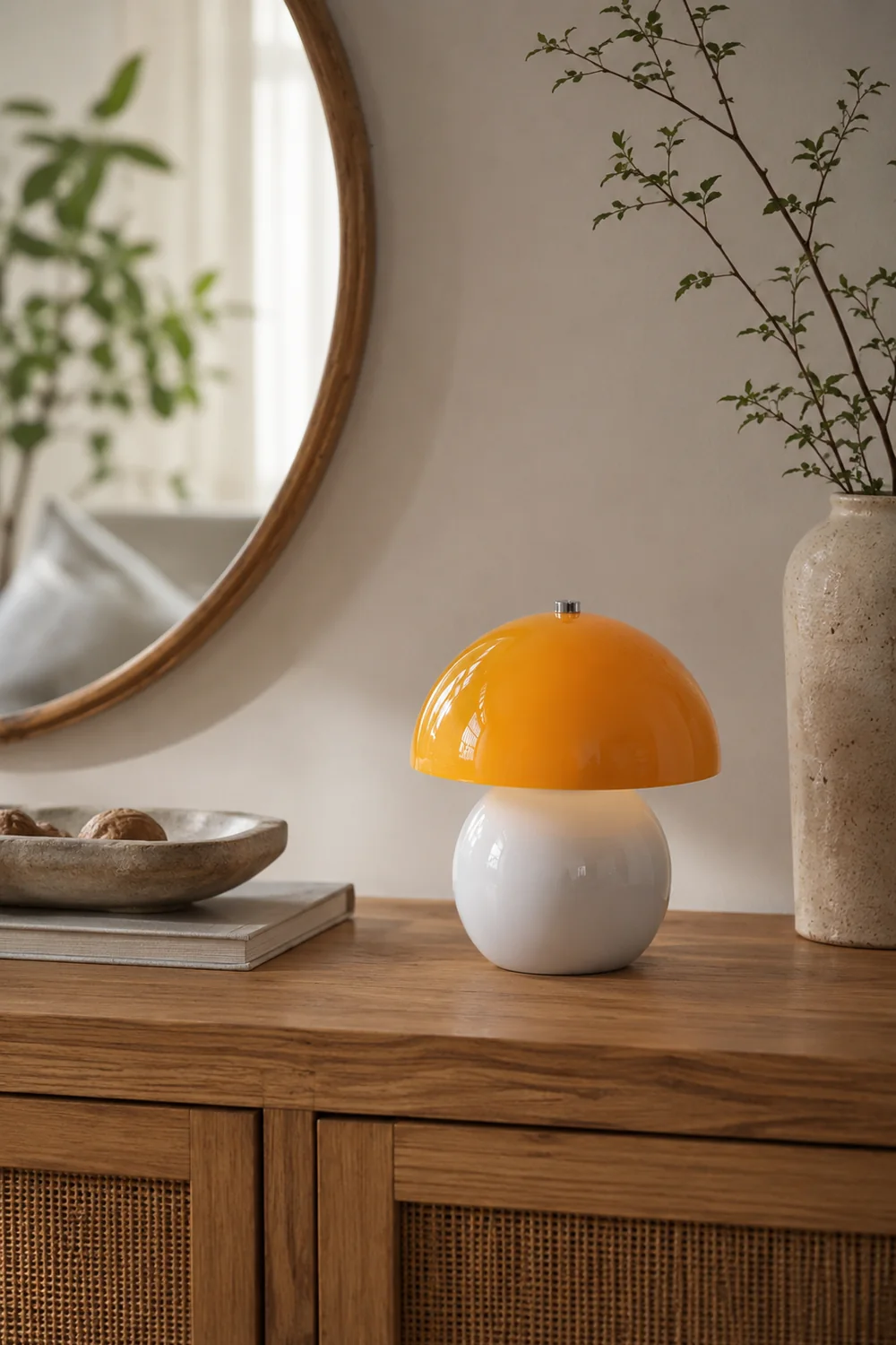 Mushroom Ceramic Built-in Battery Table Lamp - Lumpaz