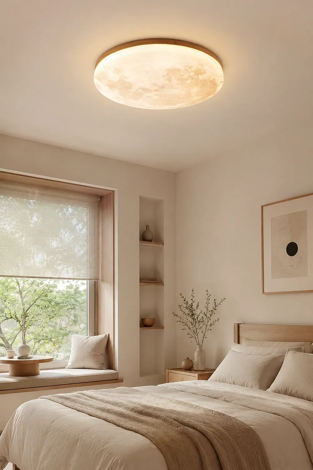 Creative Round Moon LED Ceiling Light - Lumpaz