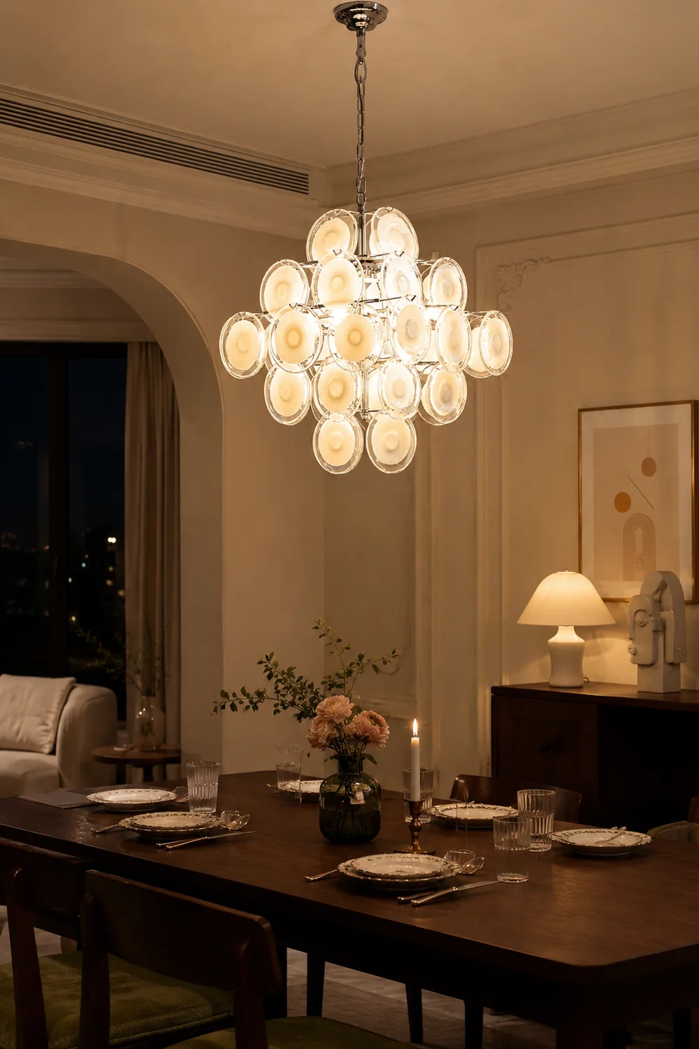 Medallion Glass Chandelier - Lumpaz