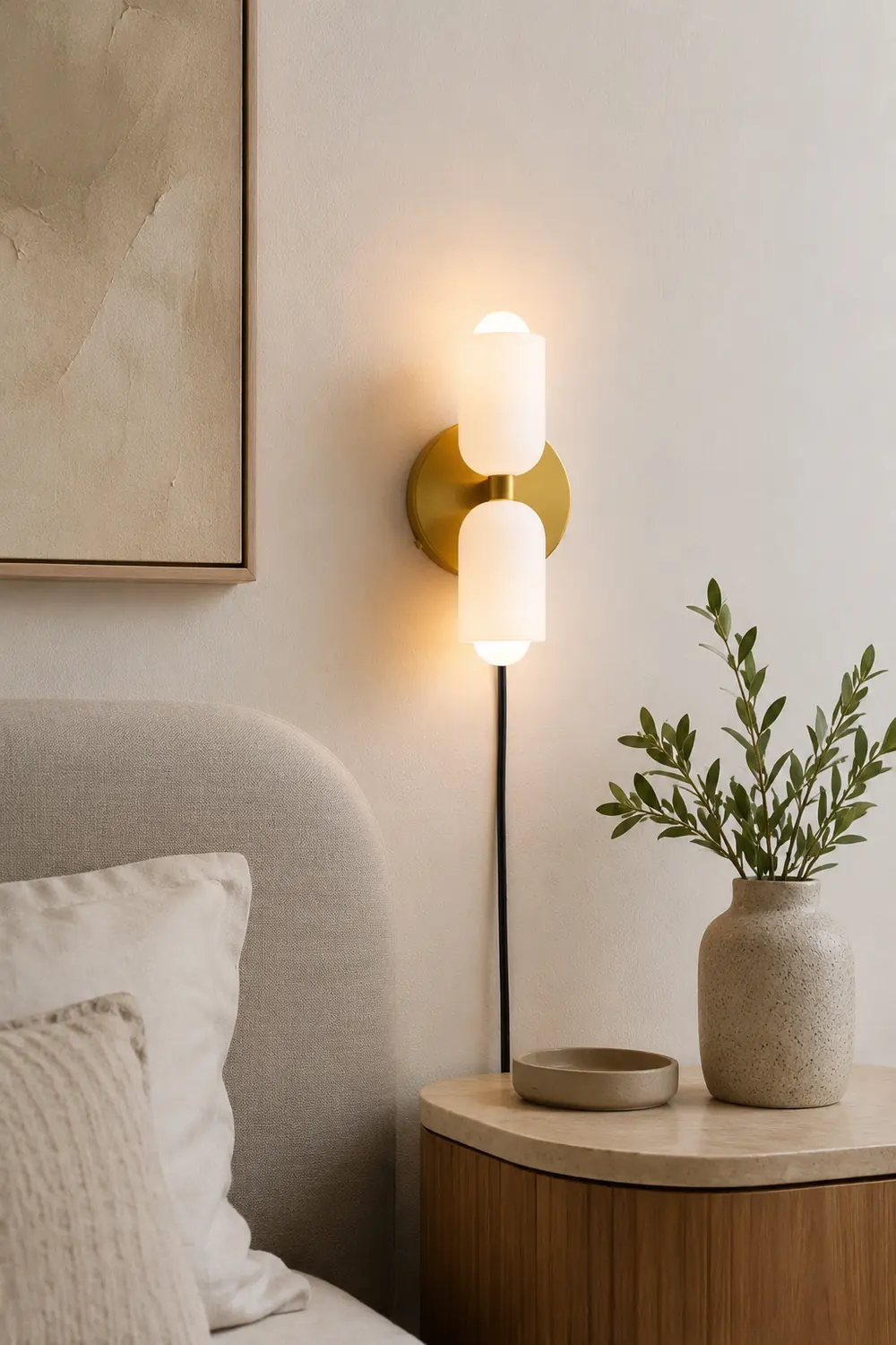 Creamy Double Head Plug-in Wall Light - Lumpaz