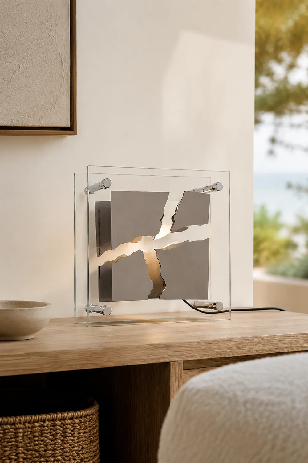 Square Glass Table Lamp - Lumpaz