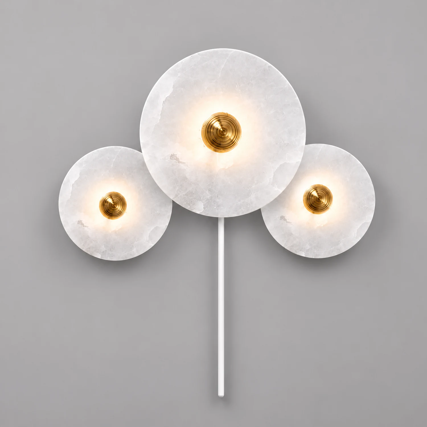 Round Alabaster Combination Plug In Wall Lamp - Lumpaz