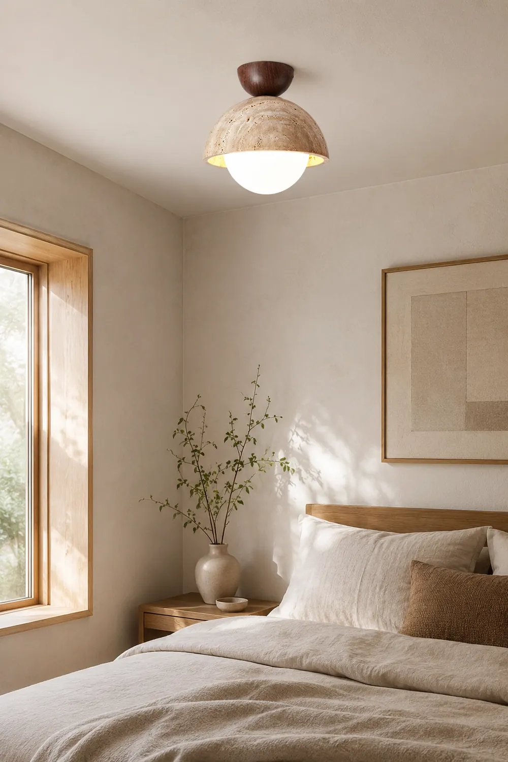 Retro Stone Industrial Yellow Ceiling Light - Lumpaz