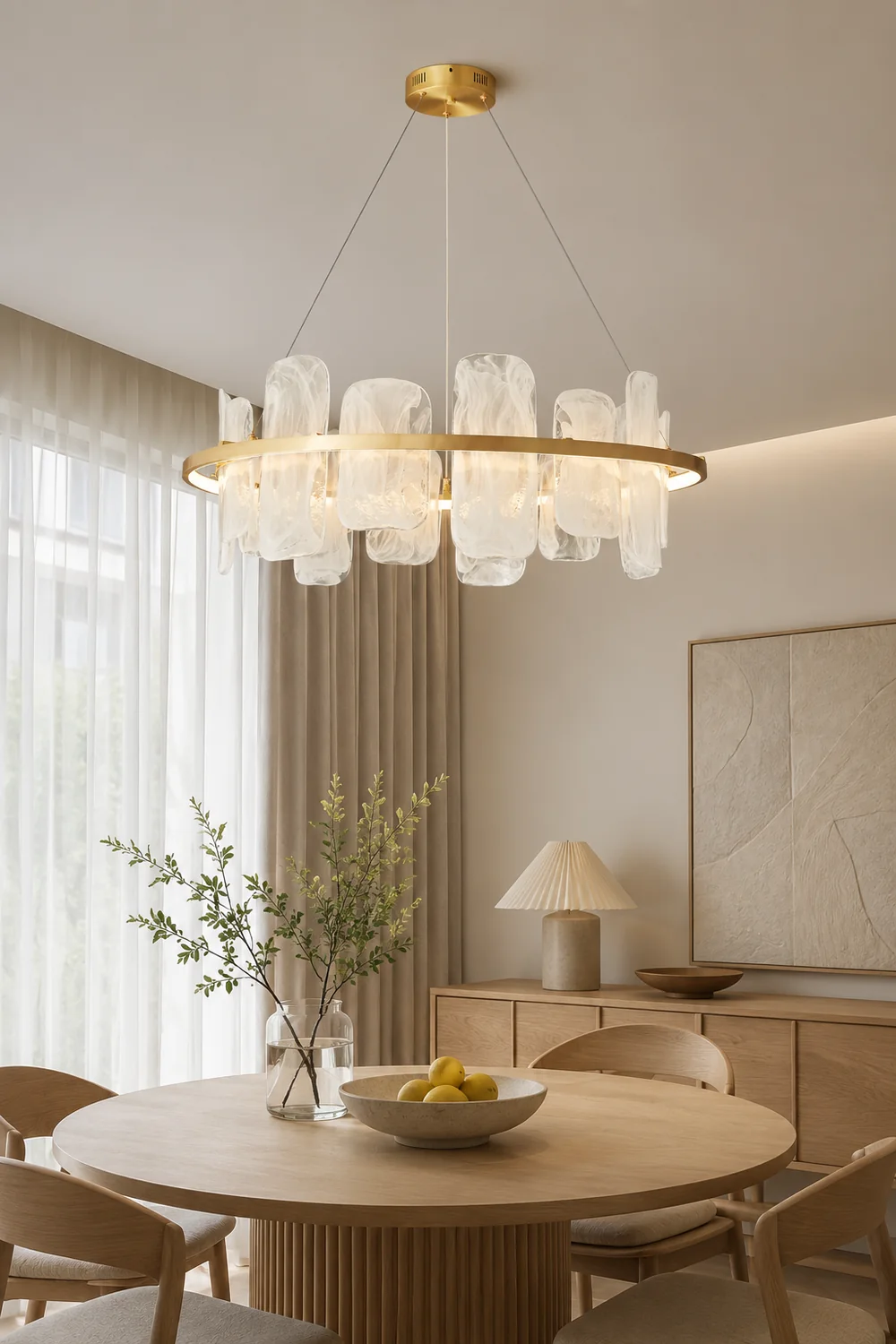 Mille Round Glass Chandelier - Lumpaz