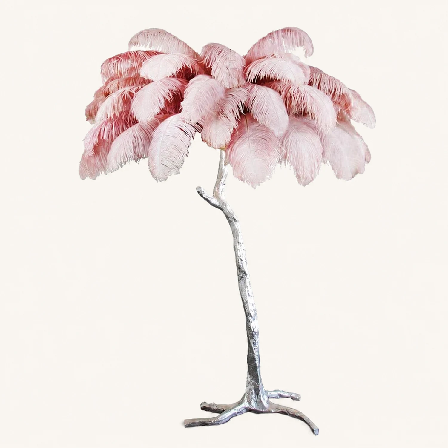 Ostrich Feather Brass Floor Lamp - Lumpaz