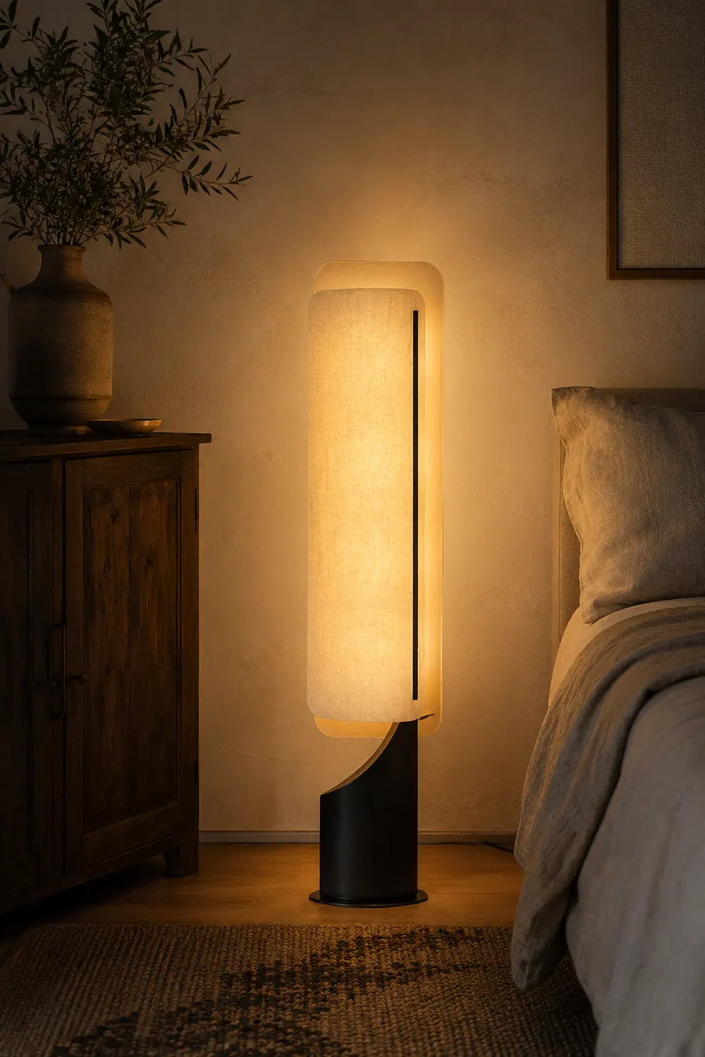 Barrier Linen Floor Lamp - Lumpaz