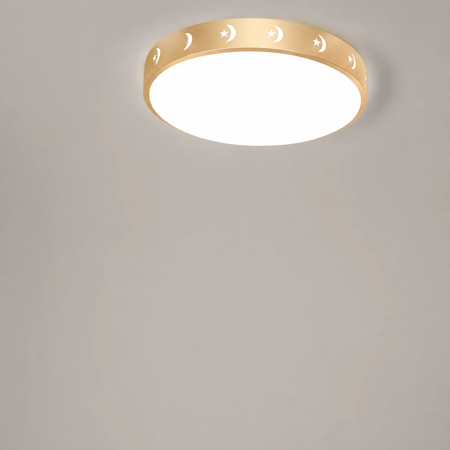 Gold Vintage Round Flush Mount Ceiling Light - Lumpaz