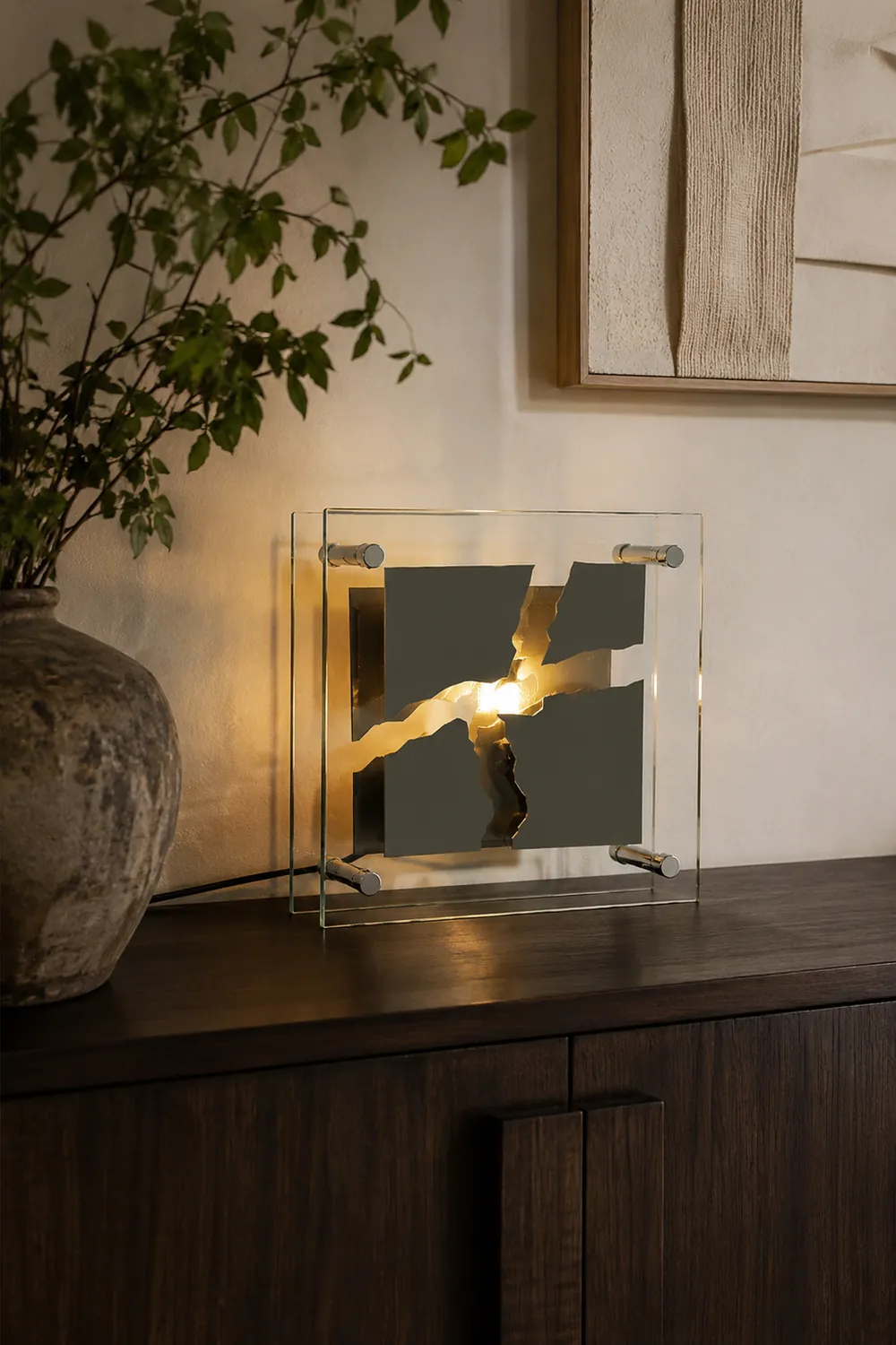 Square Glass Table Lamp - Lumpaz