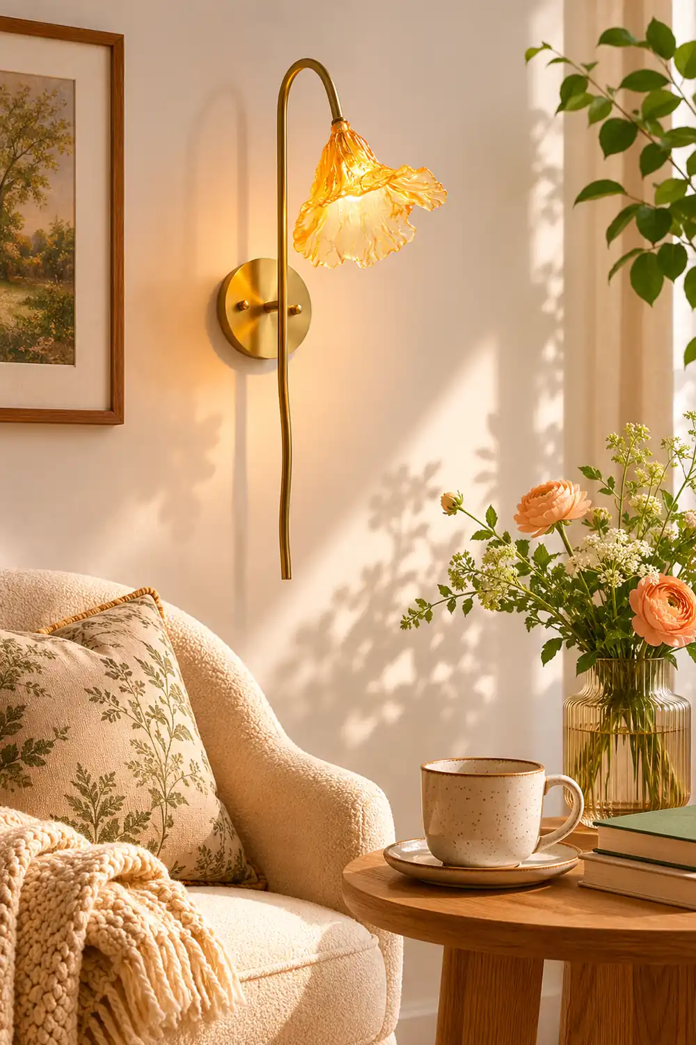 Lotus Amber Wall Lamp - Lumpaz