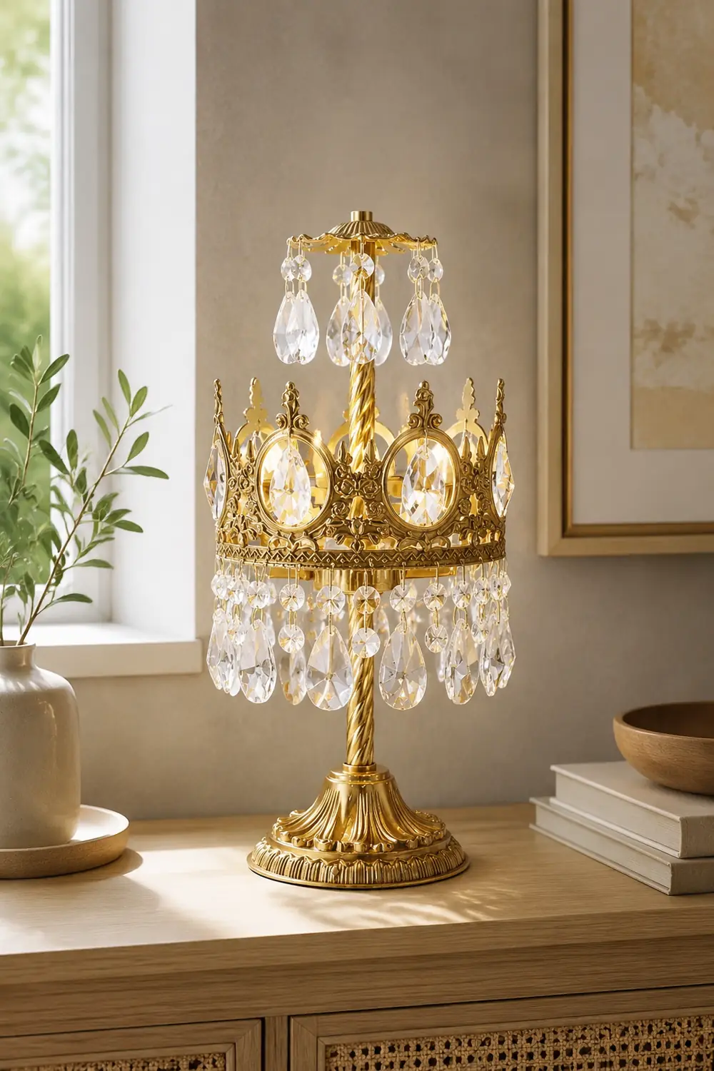 Vintage Crystal Table Lamp - Lumpaz
