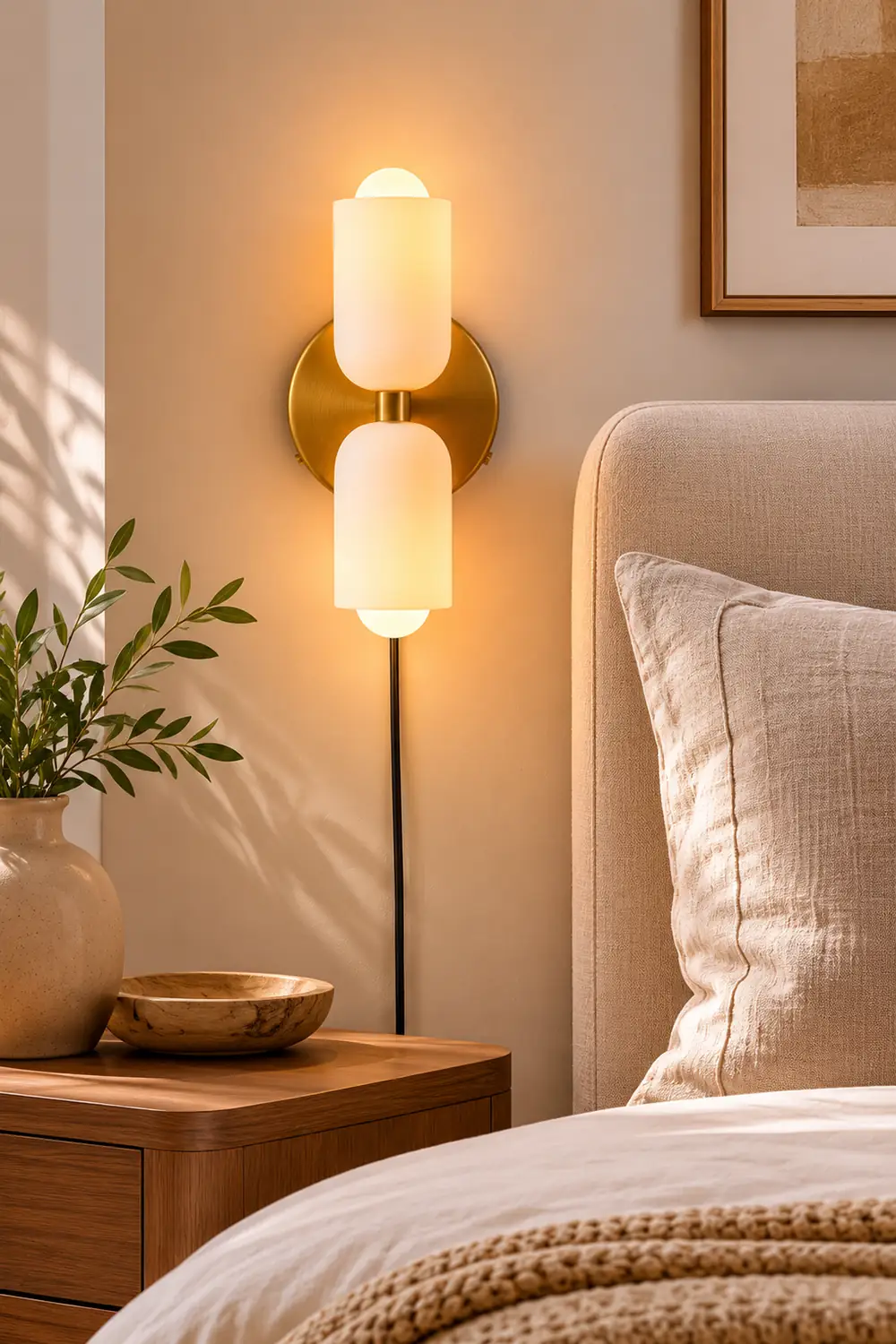 Creamy Double Head Plug-in Wall Light - Lumpaz