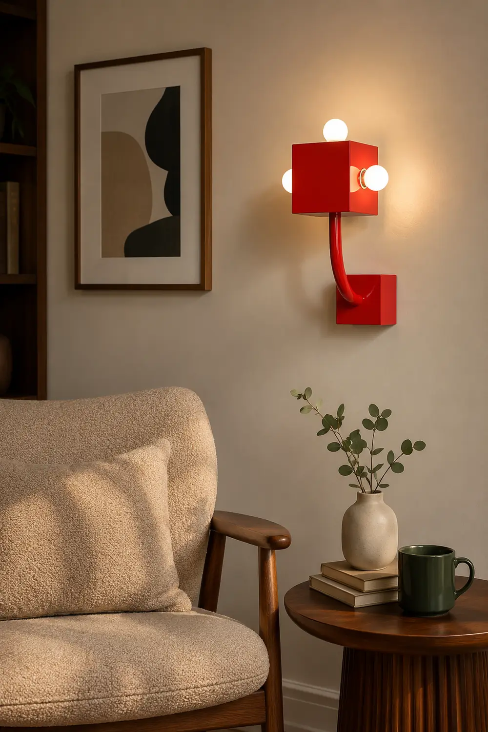 Red Cube Wall Lamp - Lumpaz