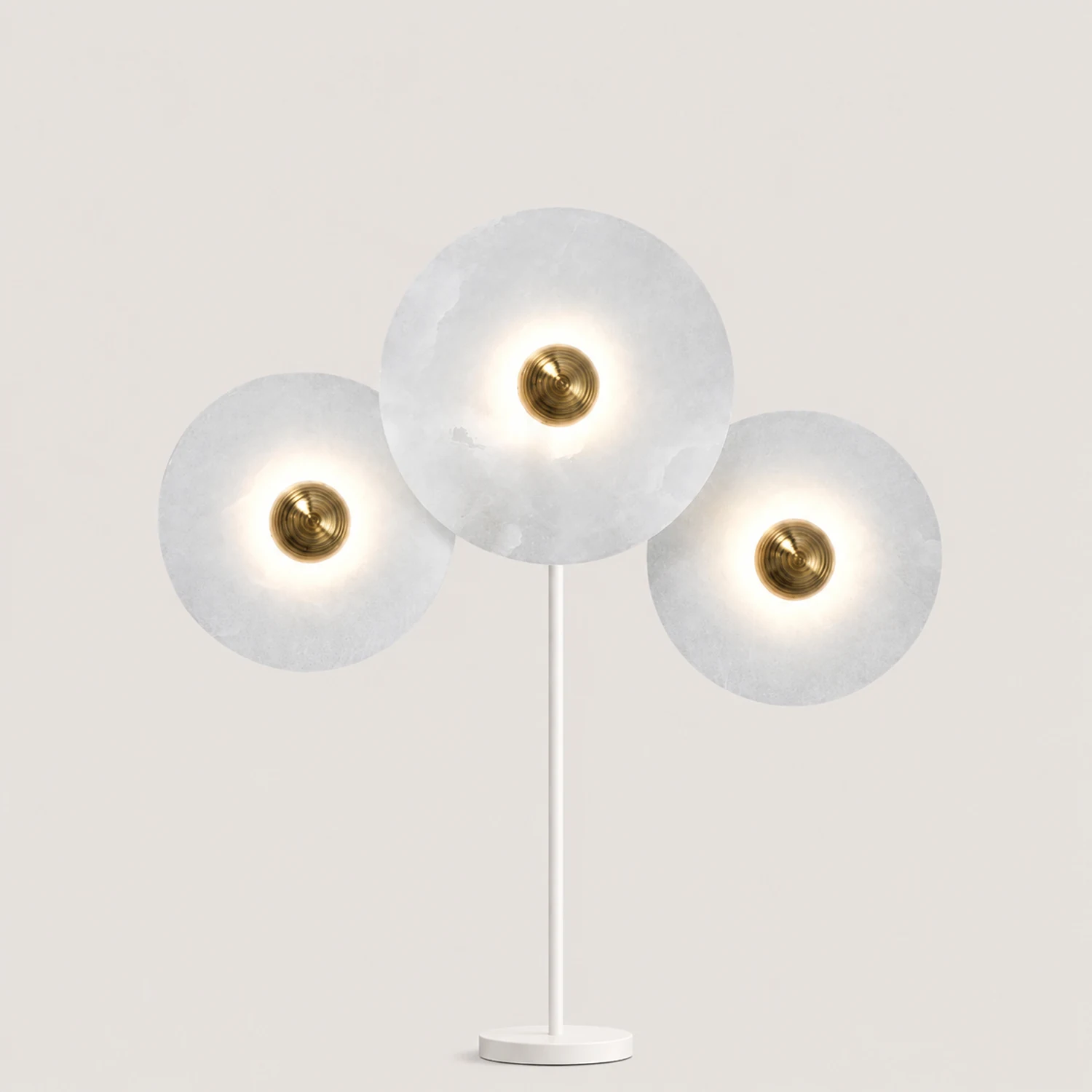 Round Alabaster Combination Plug In Wall Lamp - Lumpaz