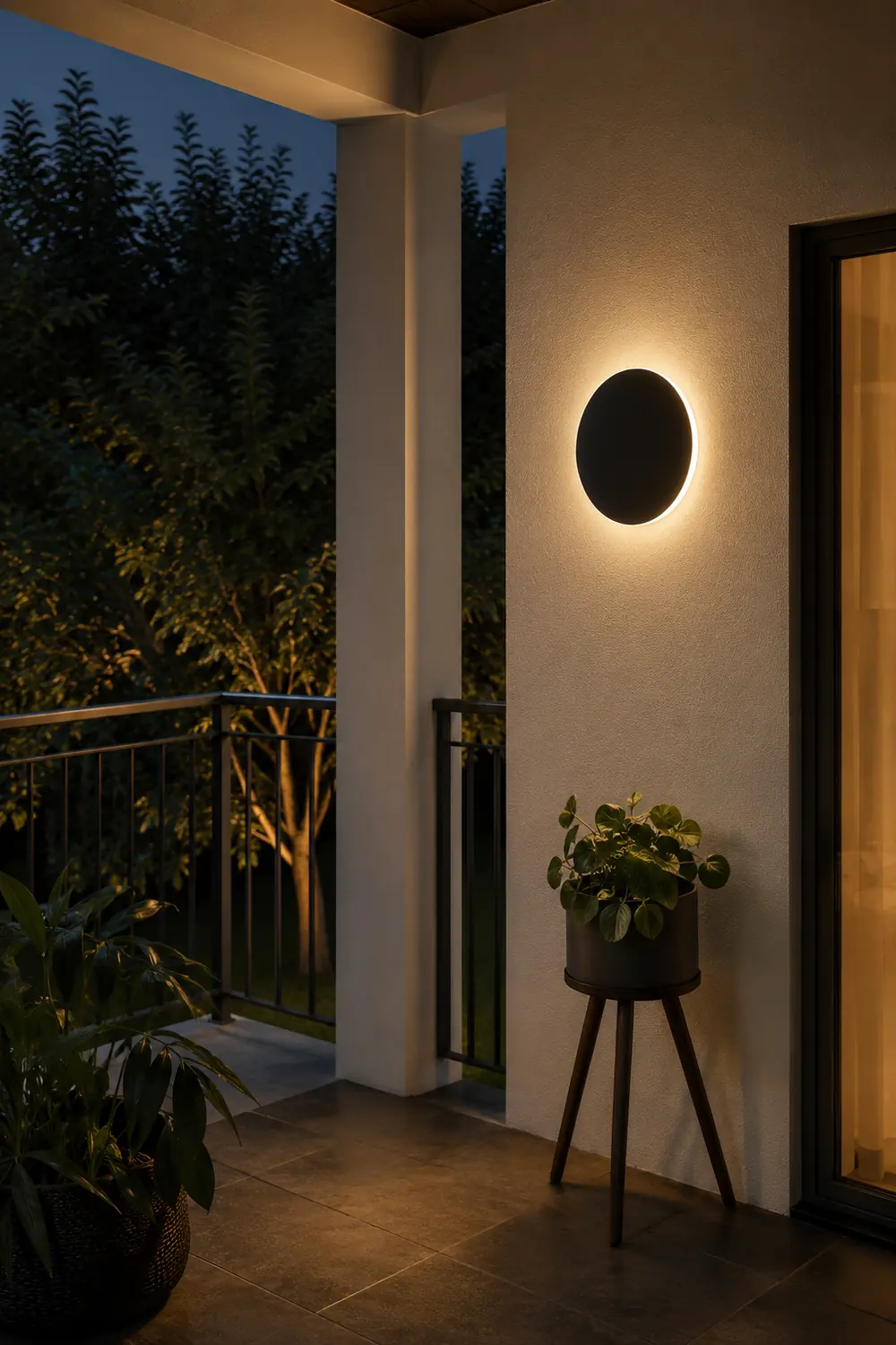 Minimalist Round Metal LED Outdoor Wall Light - Lumpaz
