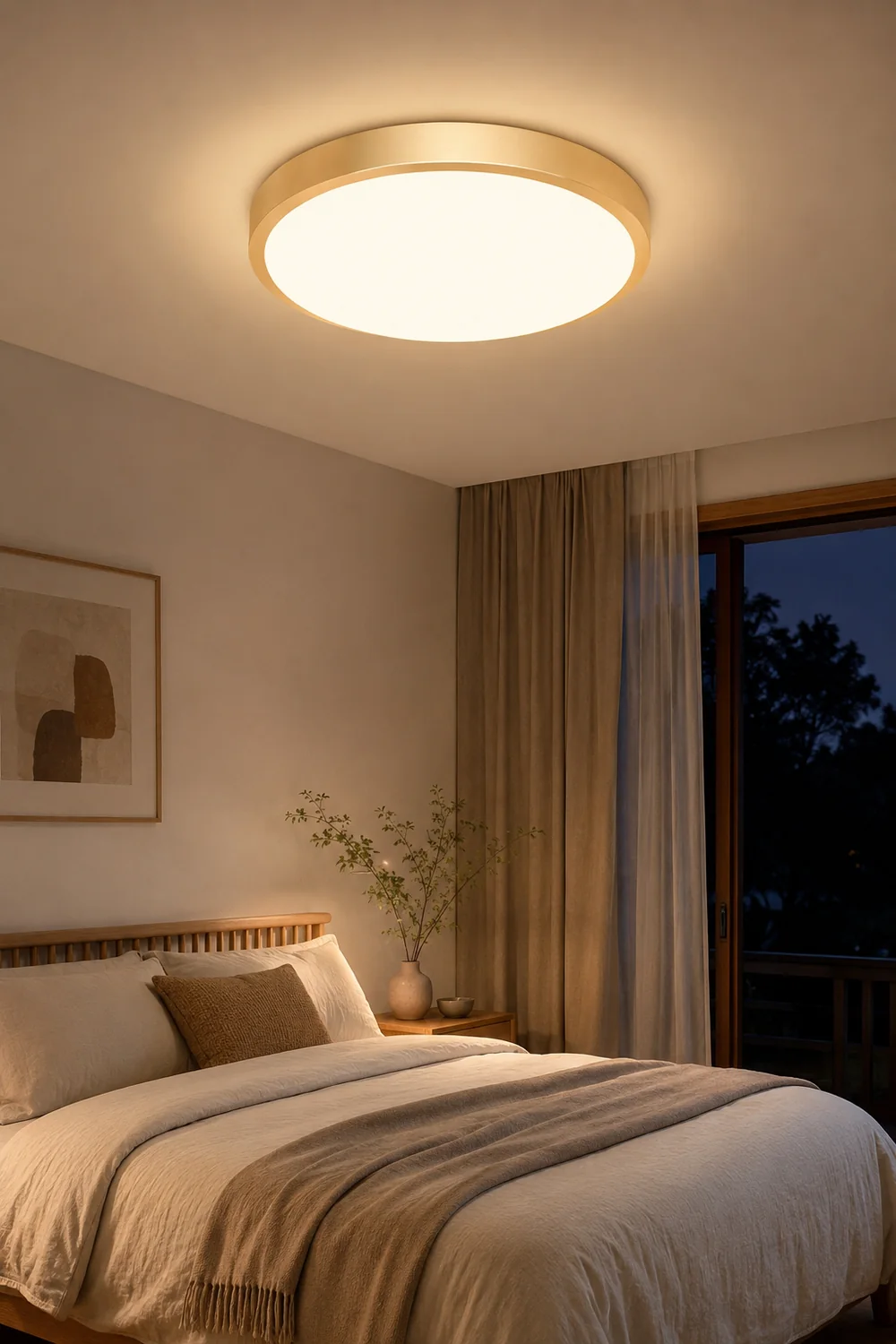 Gold Vintage Round Flush Mount Ceiling Light - Lumpaz