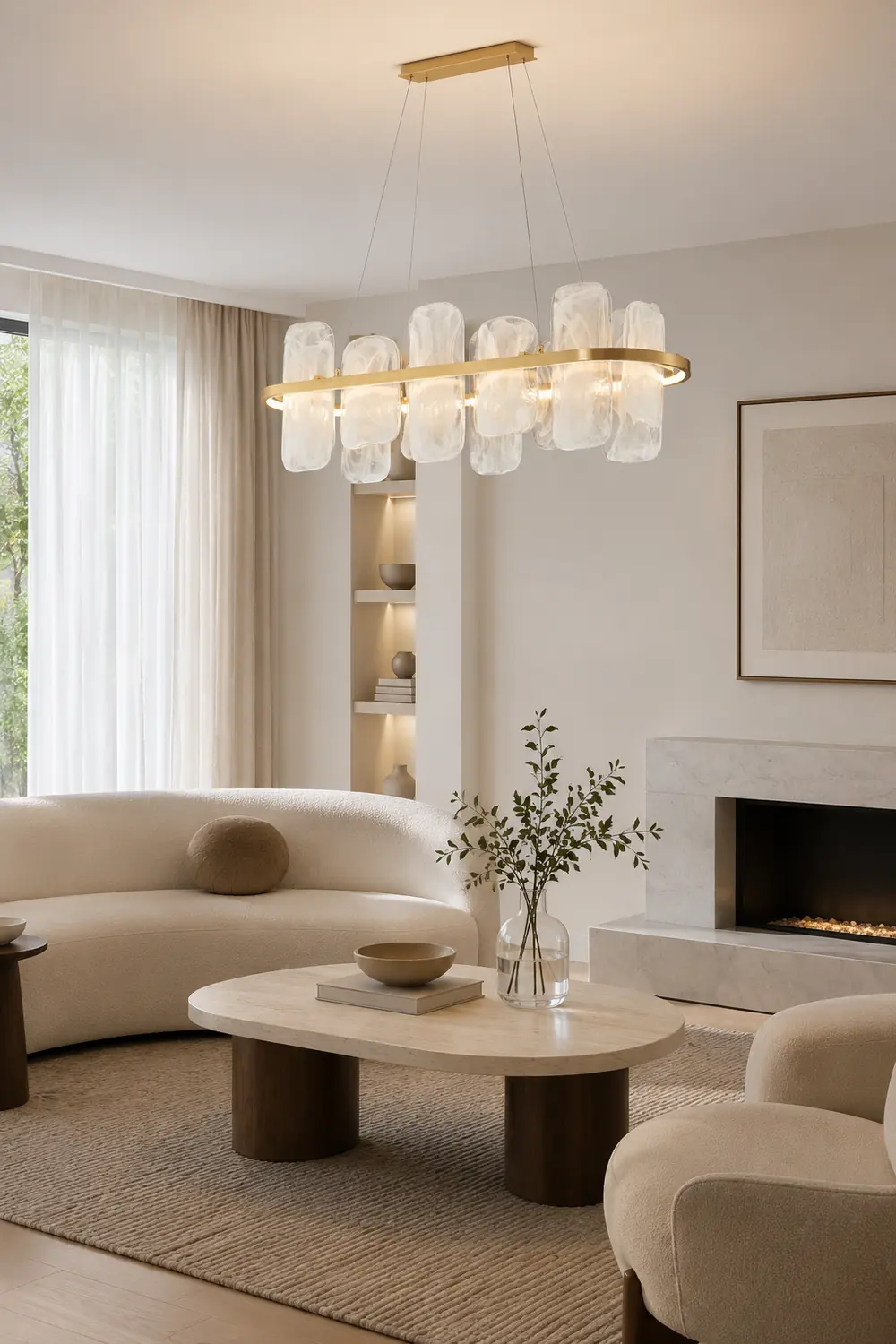Mille Long Glass Chandelier - Lumpaz
