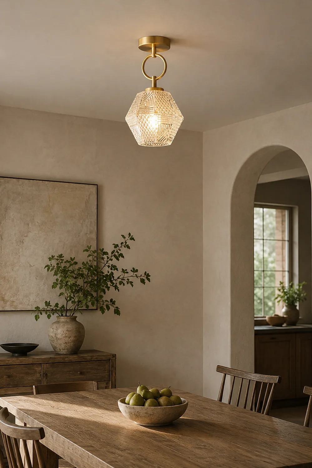 Diamond Cut Art Deco Ceiling Light - Lumpaz