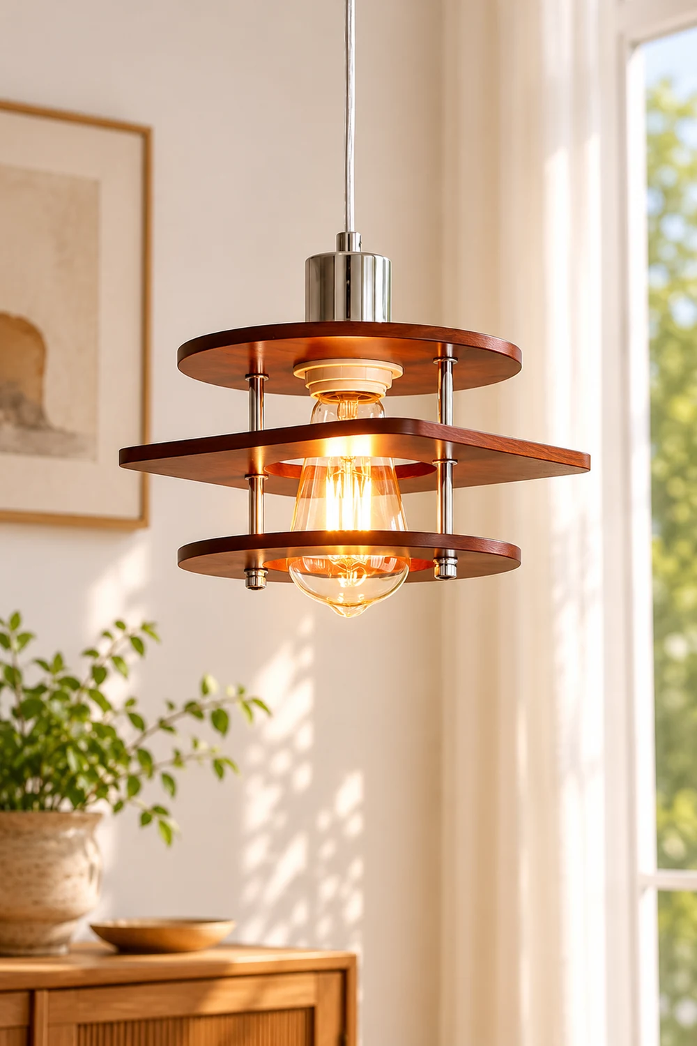 Retro Walnut Pendant Lamp - Lumpaz