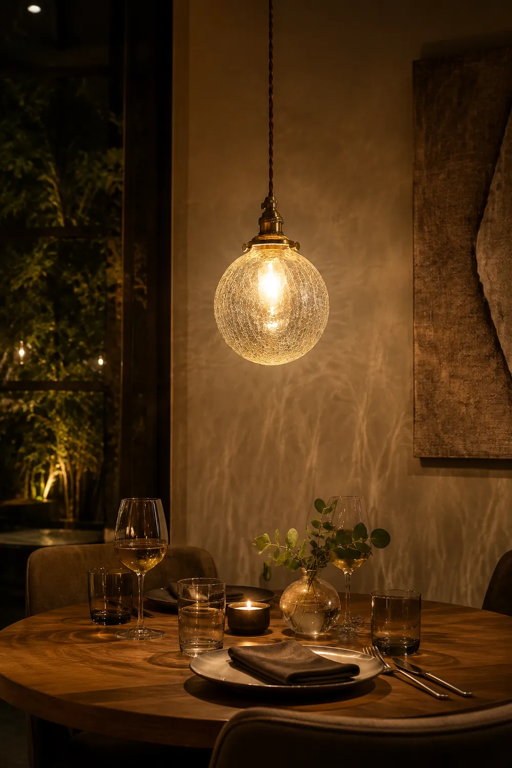 Crackle Glass Pendant Light - Lumpaz