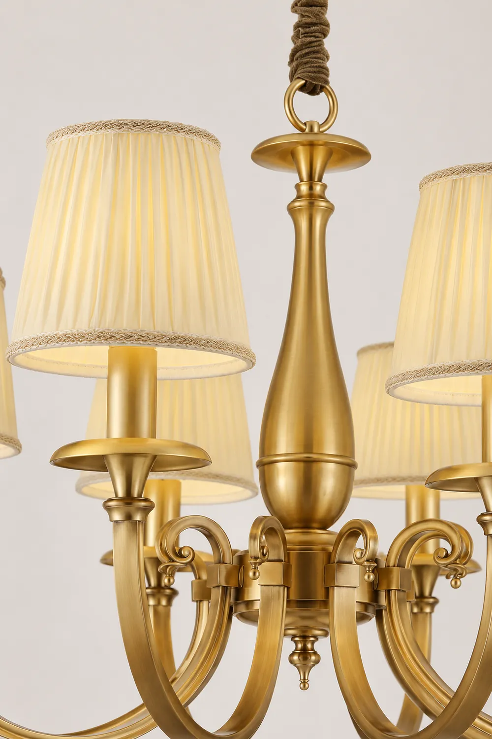 Pleated Brass Chandelier - Lumpaz