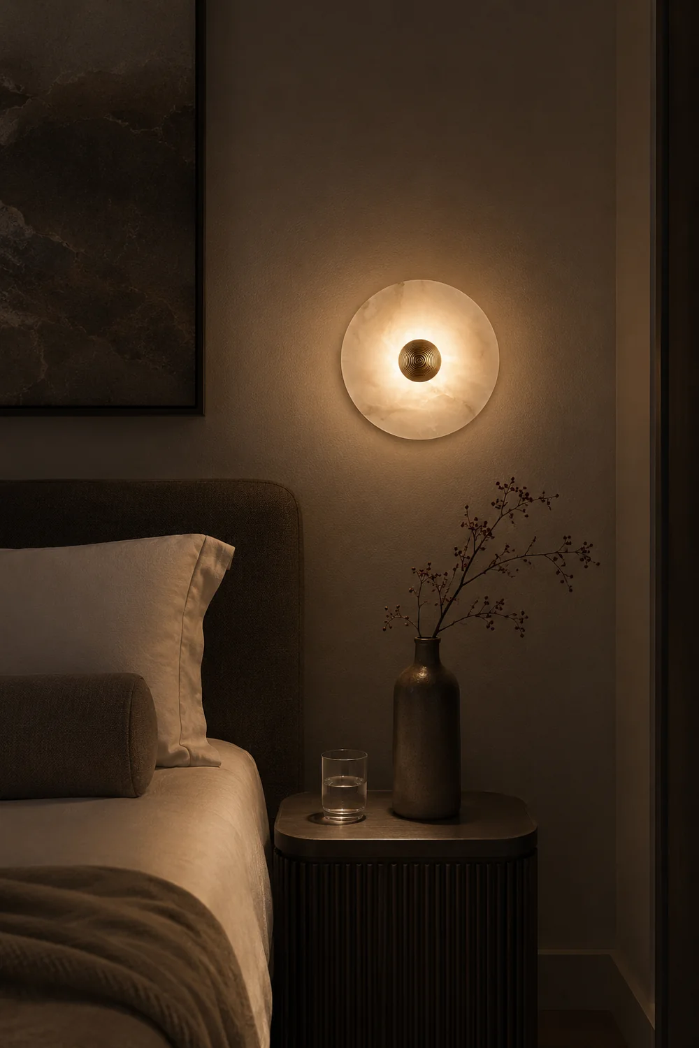 Round Alabaster Wall Lamp - Lumpaz