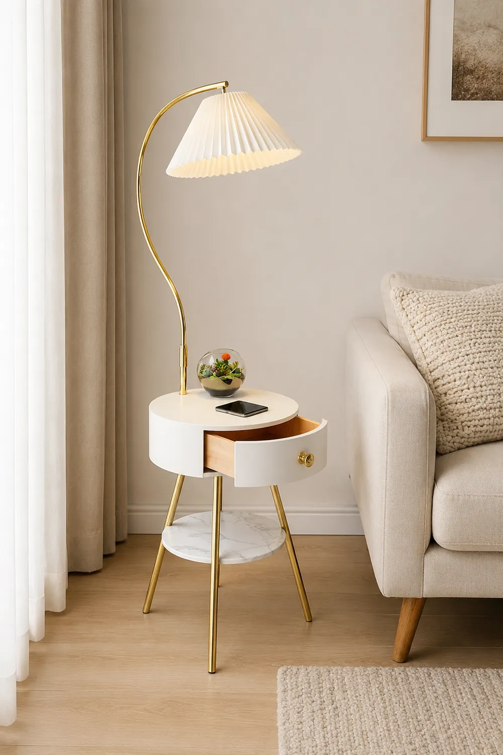 Pleated Drawer Floor Light - Lumpaz