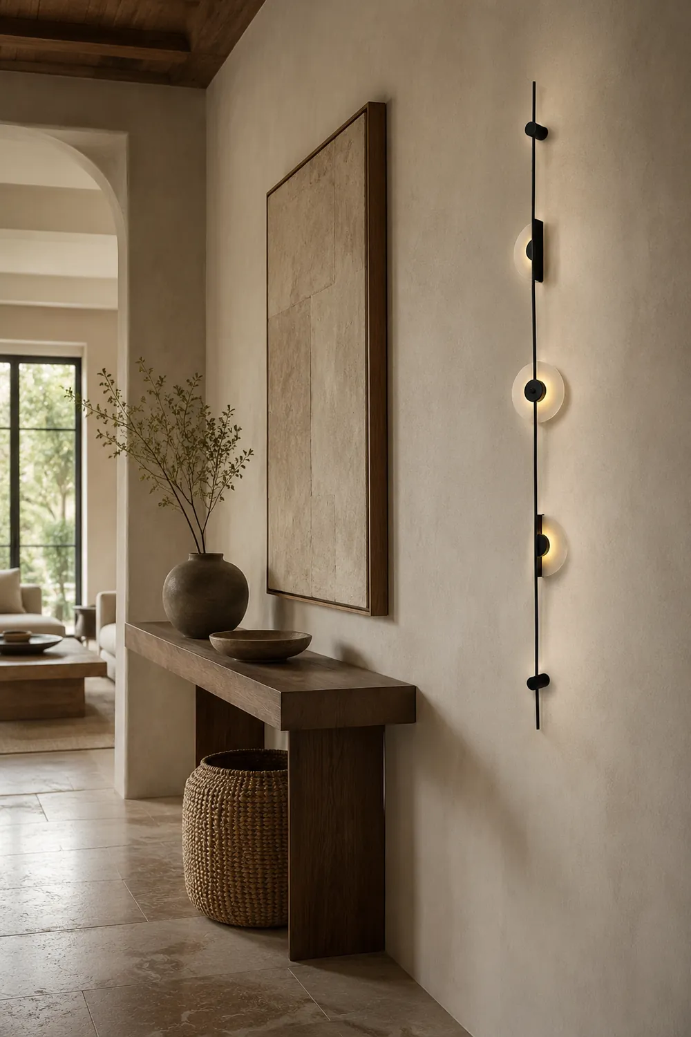 Black Slender Alabaster Wall Lamp - Lumpaz